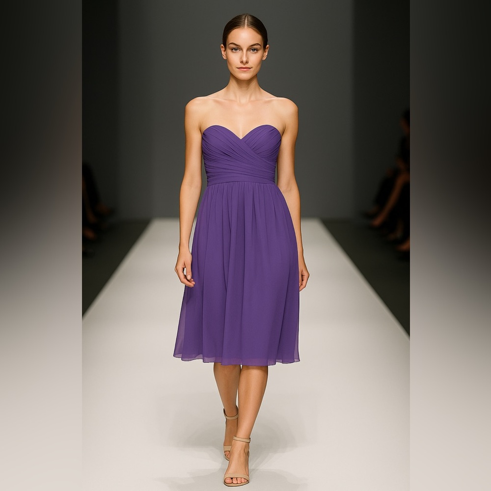 Elegant Purple Strapless Dress